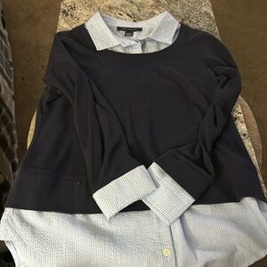 Tommy Hilfiger blue collared sweatshirt